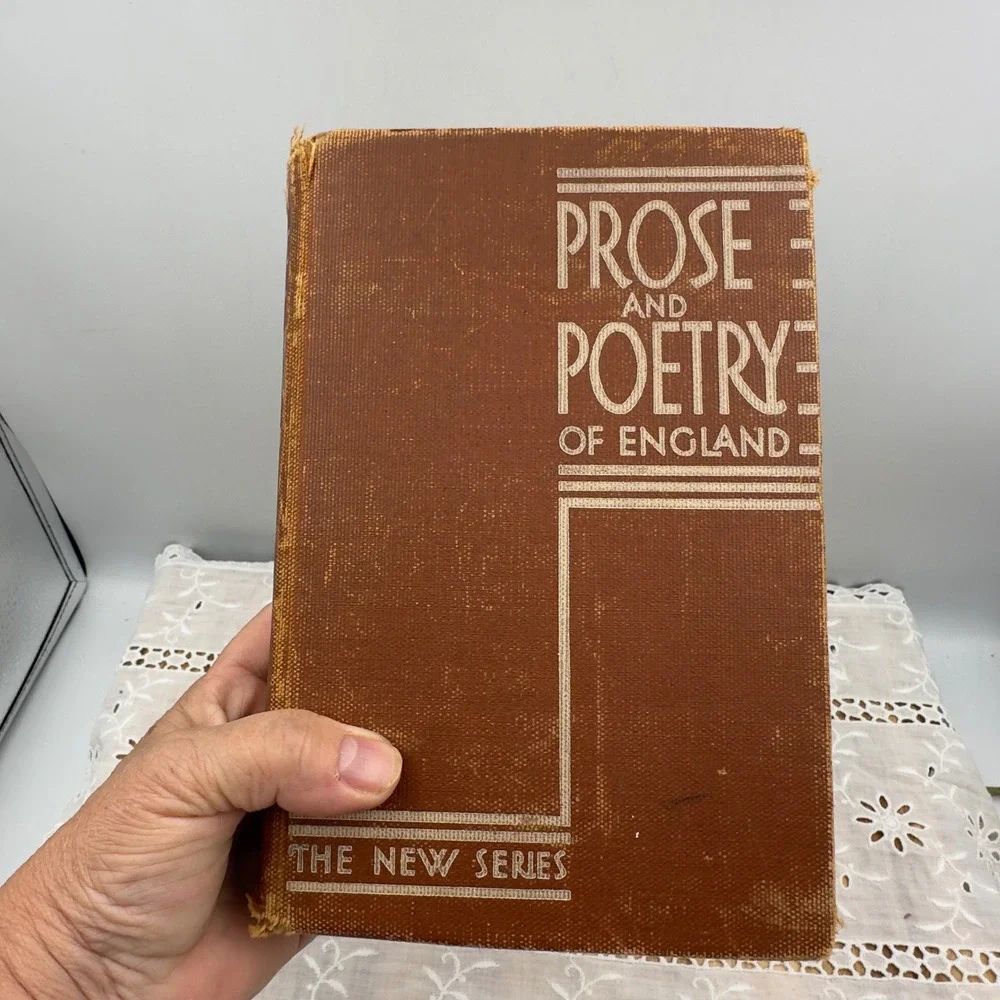 L.W. Singer Prose and Poetry of England Brown Hardcover 1935 Vintage Literature
